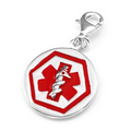 Medical Sterling Silver Round Bracelet Charm